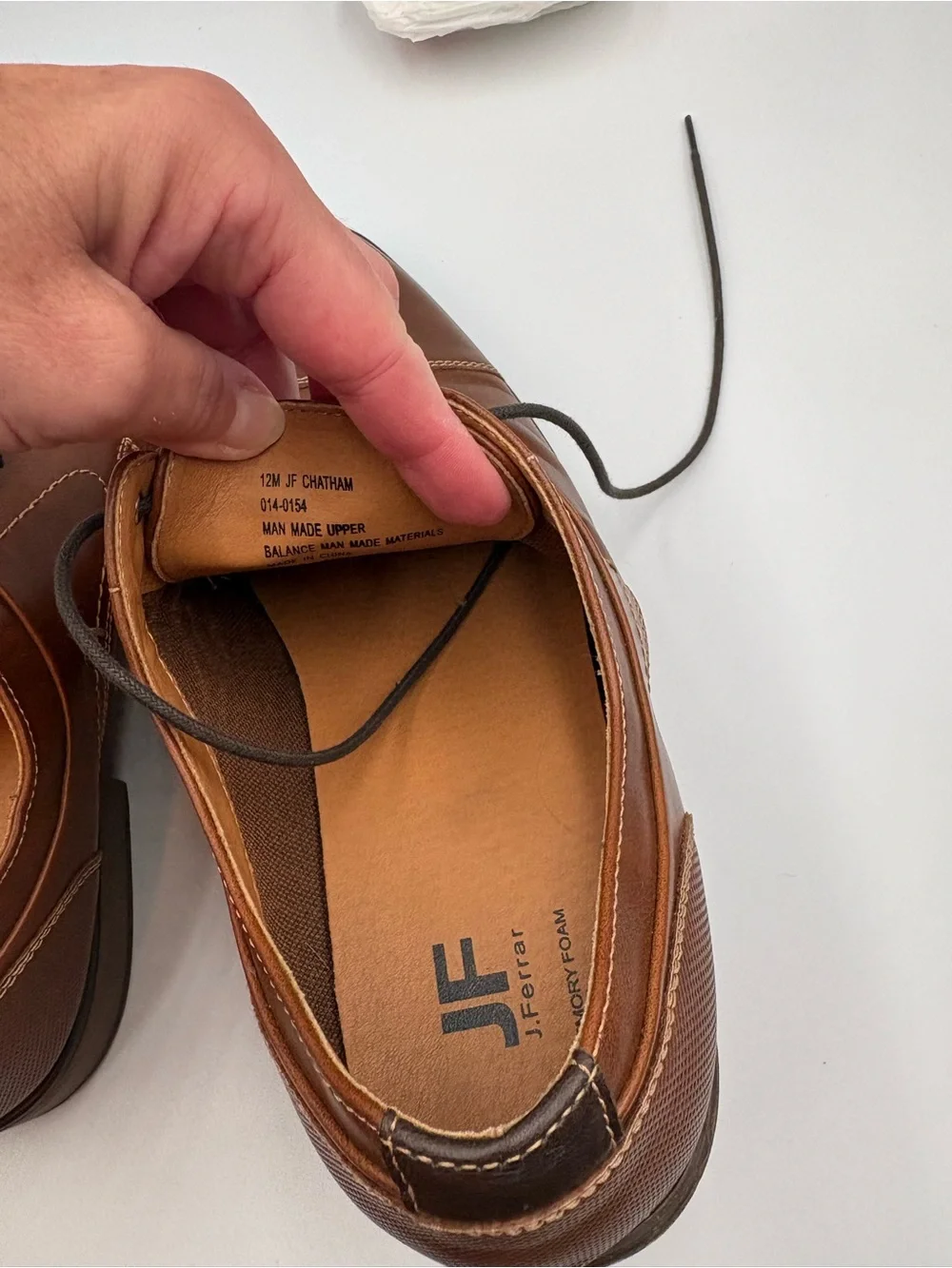 Men’s JF J. Ferrar Brown Leather Oxfords SZ 12M